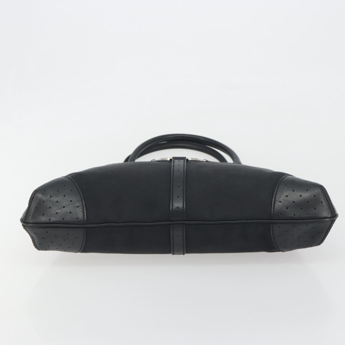 GUCCI Interlocking G Hand Bag Canvas Black Silver Auth 195355V