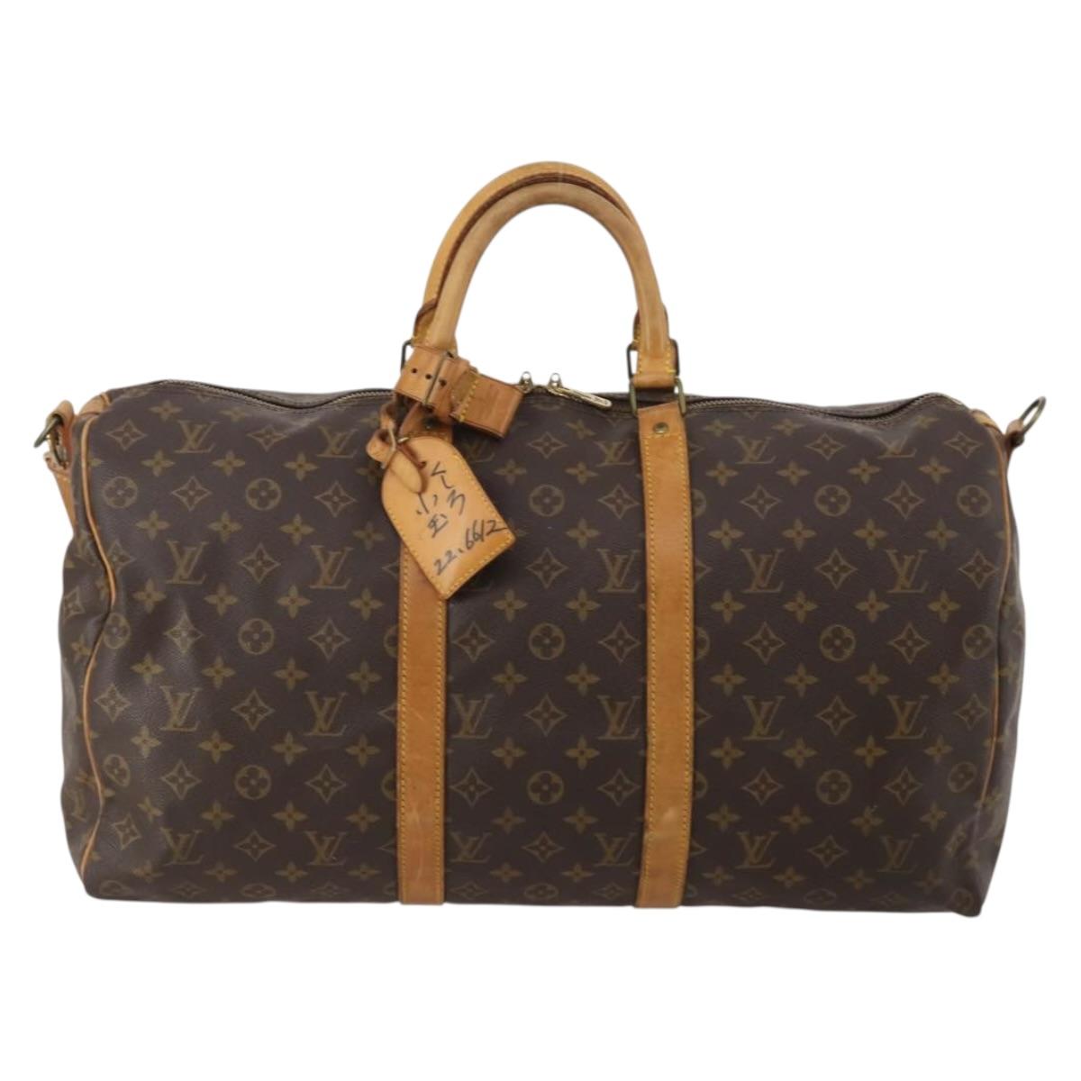 LOUIS VUITTON Monogram Keepall Bandouliere 50 Boston Bag M41416 LV Auth 195356