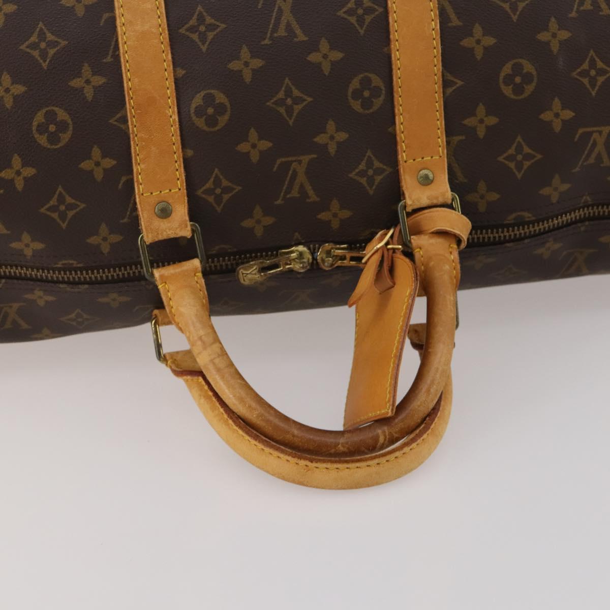 LOUIS VUITTON Monogram Keepall 55 Boston Bag M41424 LV Auth 195357