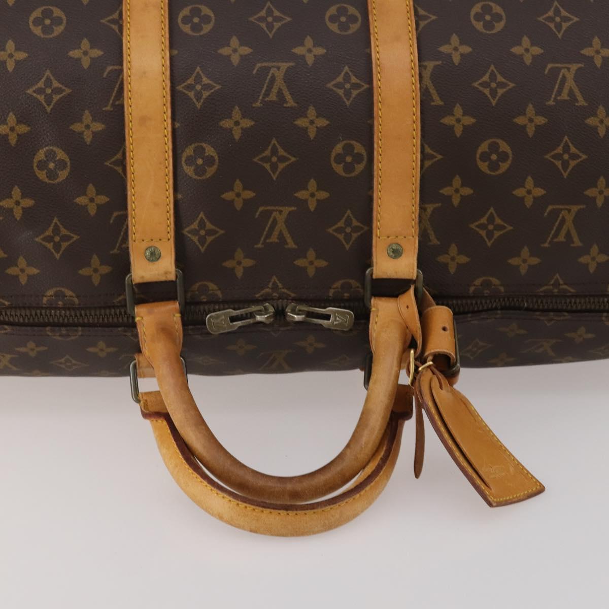 LOUIS VUITTON Monogram Keepall 55 Boston Bag M41424 LV Auth 195358