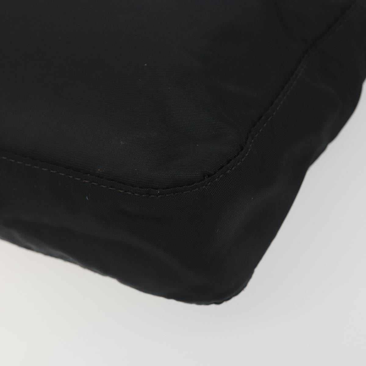 FENDI Shoulder Bag Nylon Black Silver Auth 195365A