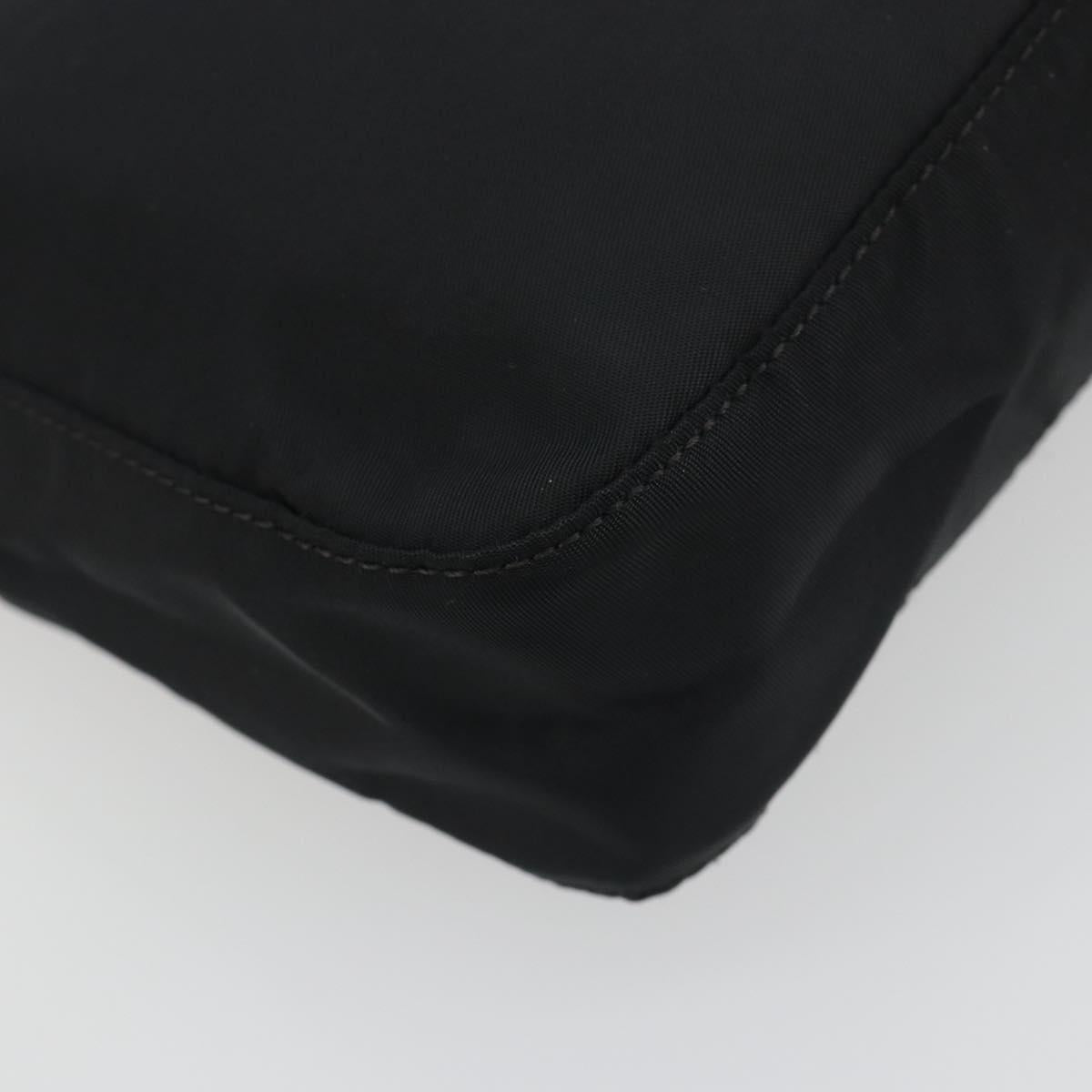 FENDI Shoulder Bag Nylon Black Silver Auth 195365A