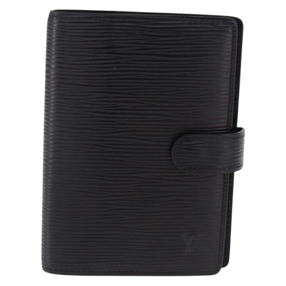 LOUIS VUITTON Epi Agenda PM Day Planner Cover Black R20052 LV Auth 195368