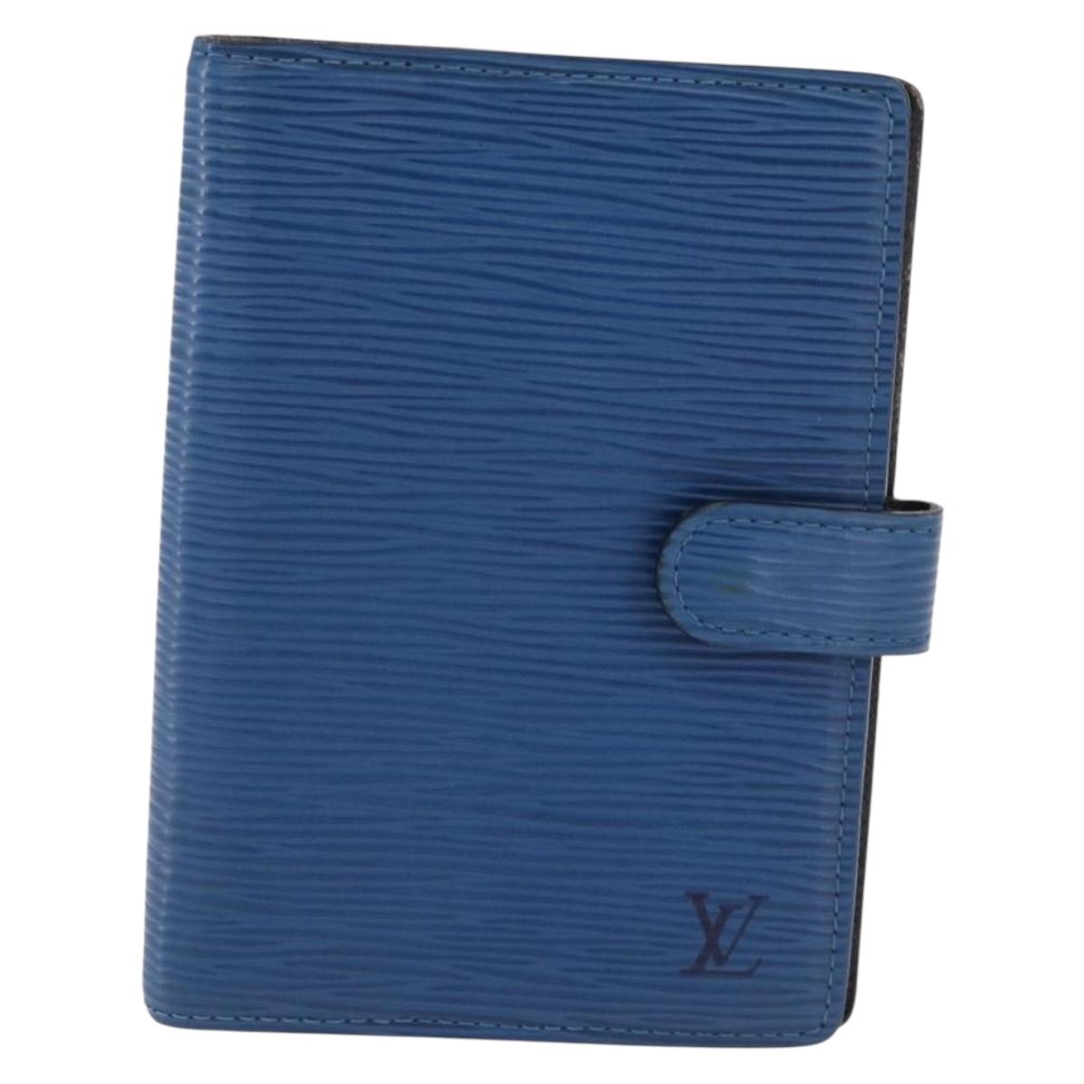 LOUIS VUITTON Epi Agenda PM Day Planner Cover Blue R20055 LV Auth 195369