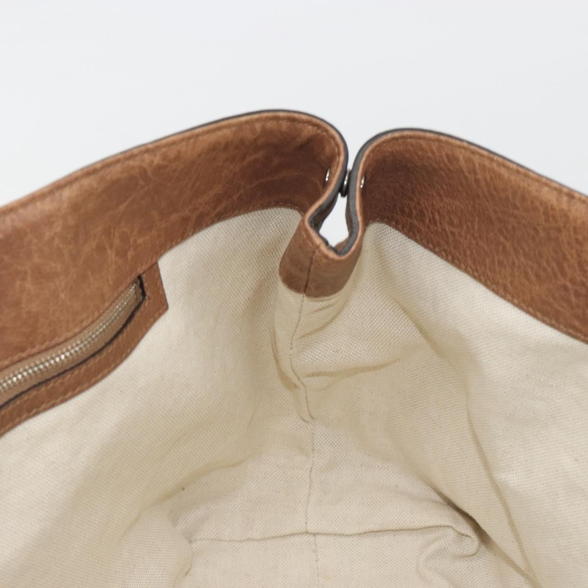 GUCCI GG Canvas Tote Bag Beige Silver 353122 Auth 195380V
