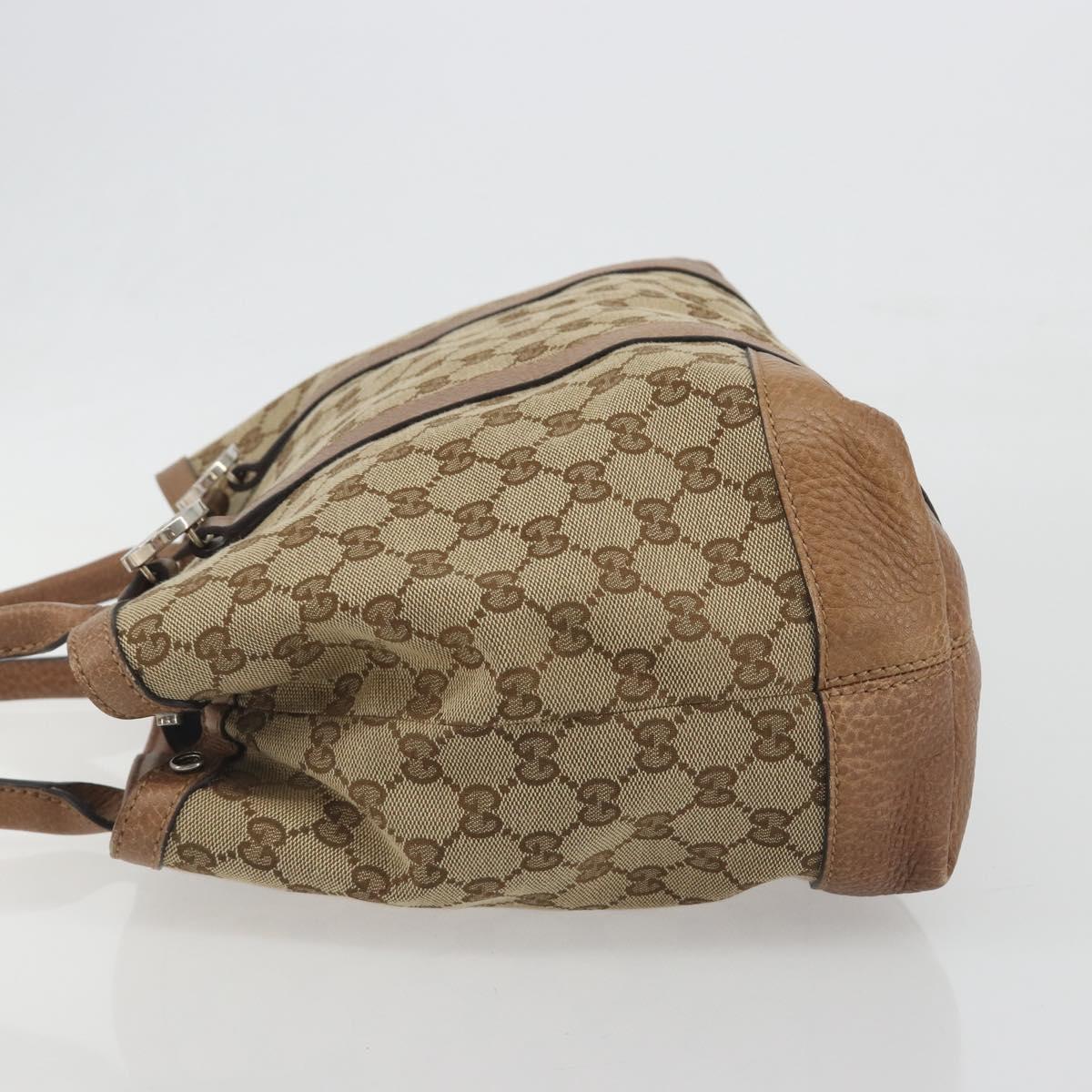 GUCCI GG Canvas Tote Bag Beige Silver 353122 Auth 195380V