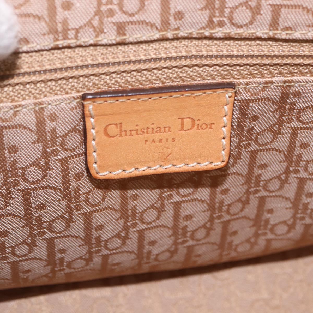 Christian Dior Street Chic Shoulder Bag Canvas Khaki Gold Tone Auth 195390SAV