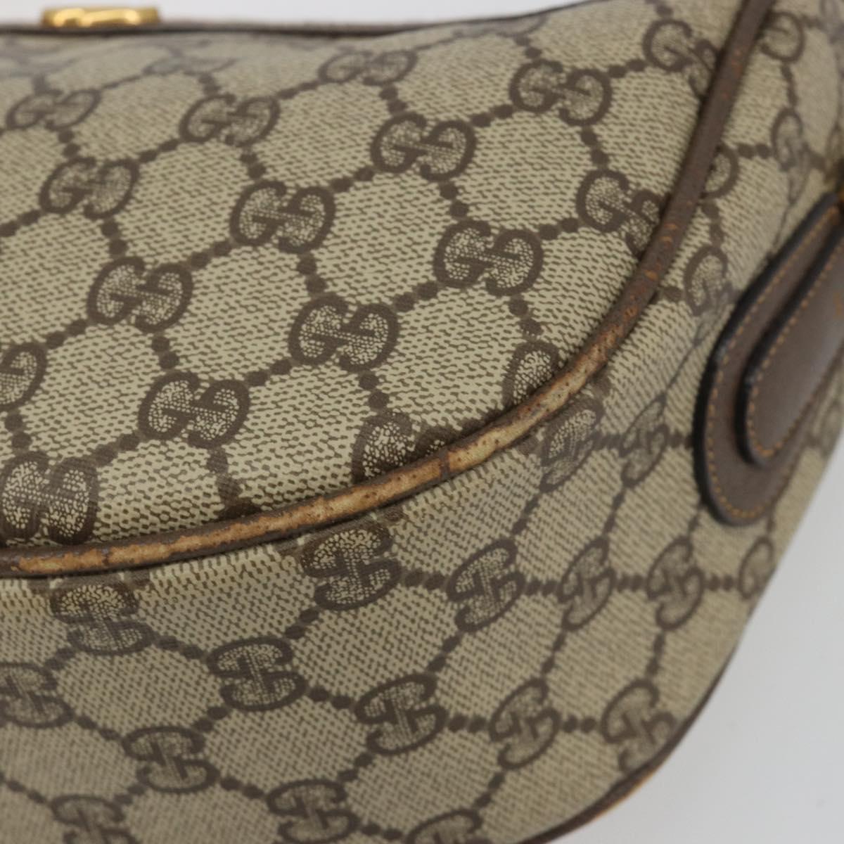 GUCCI GG Supreme Web Sherry Line Shoulder Bag PVC Beige 001 58 0918 Auth 195394