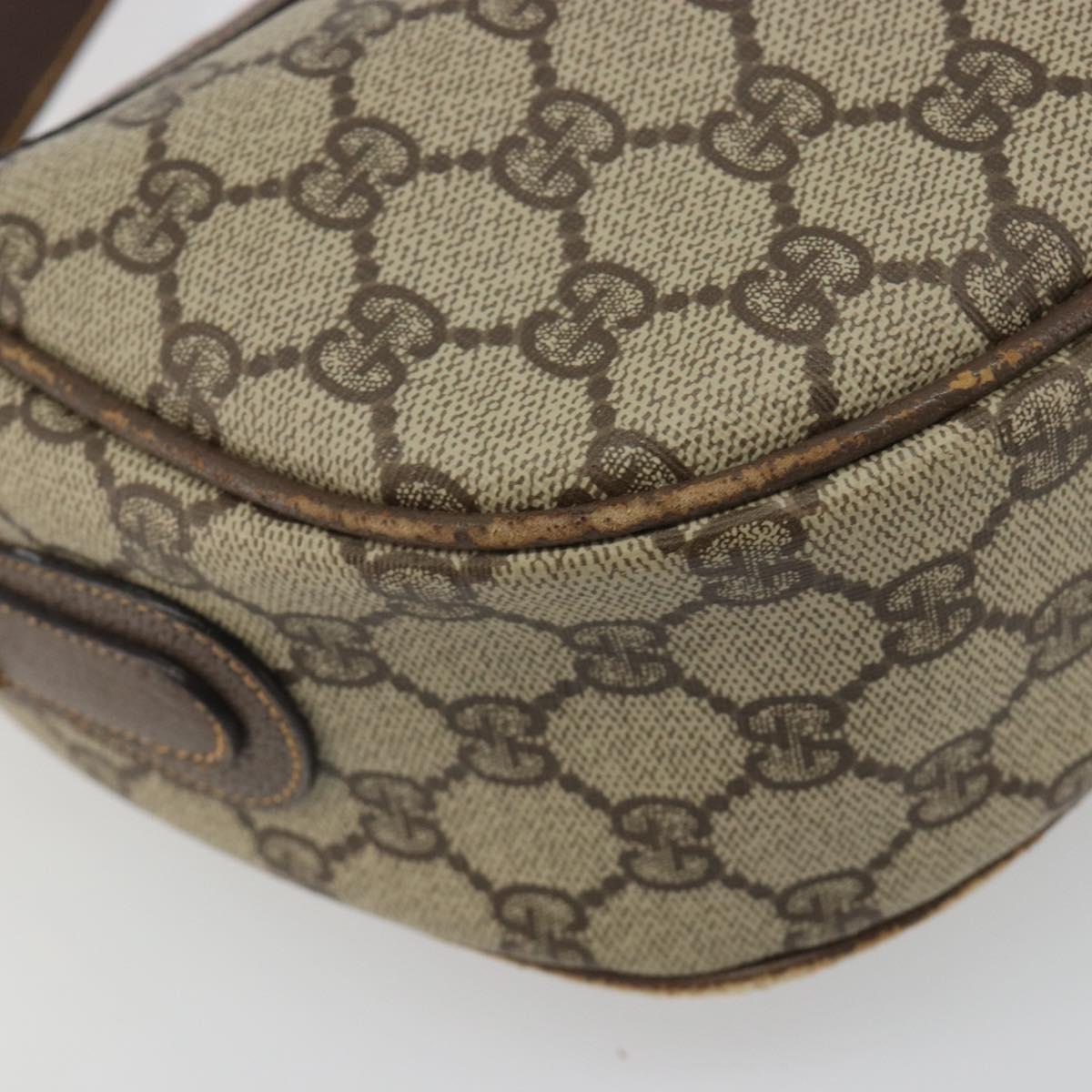 GUCCI GG Supreme Web Sherry Line Shoulder Bag PVC Beige 001 58 0918 Auth 195394