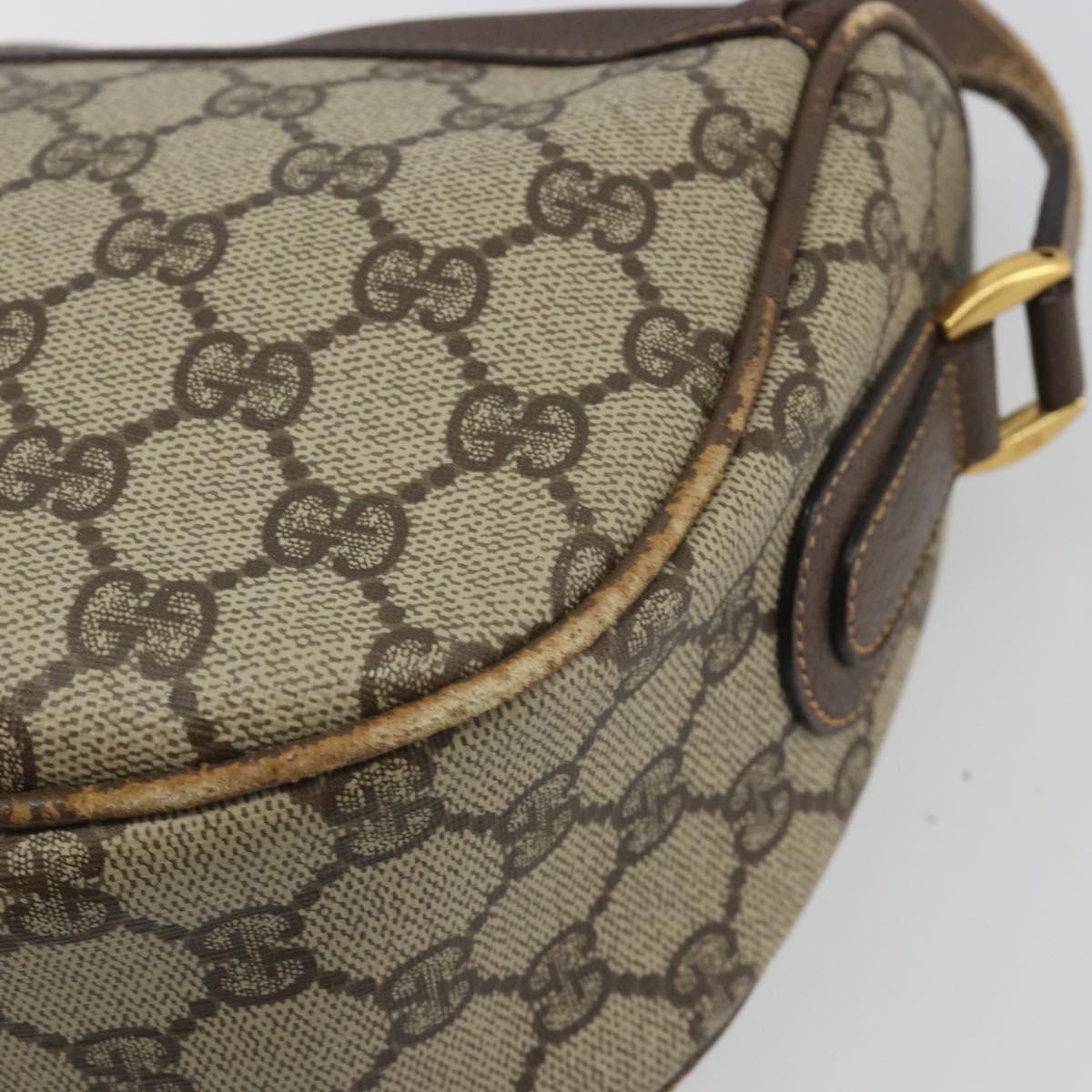 GUCCI GG Supreme Web Sherry Line Shoulder Bag PVC Beige 001 58 0918 Auth 195394