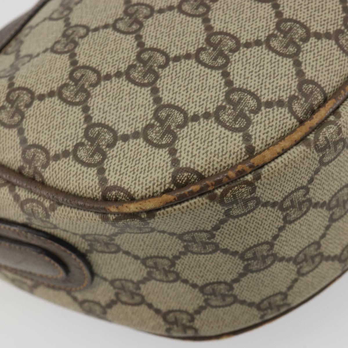 GUCCI GG Supreme Web Sherry Line Shoulder Bag PVC Beige 001 58 0918 Auth 195394