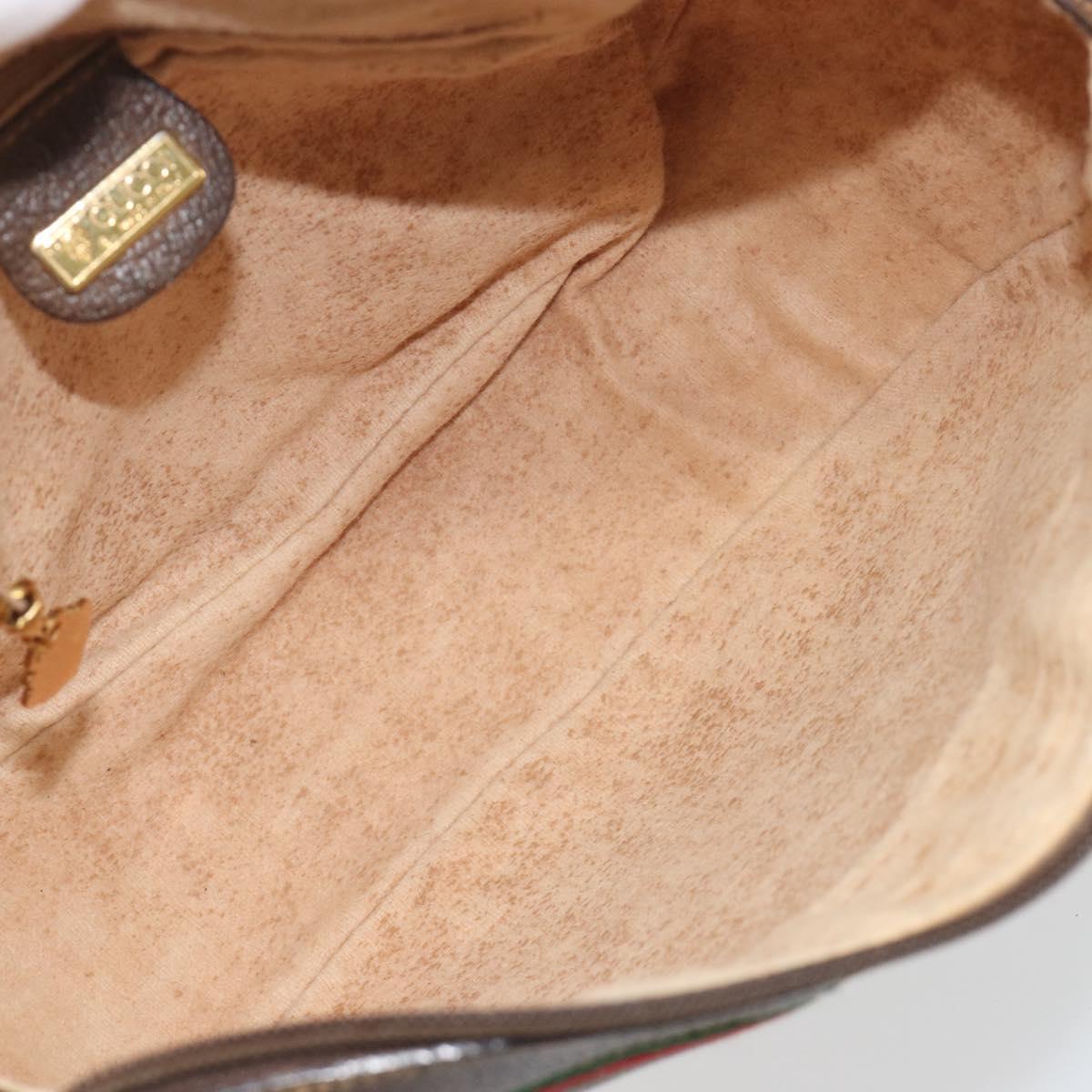 GUCCI GG Supreme Web Sherry Line Shoulder Bag PVC Beige 001 58 0918 Auth 195394