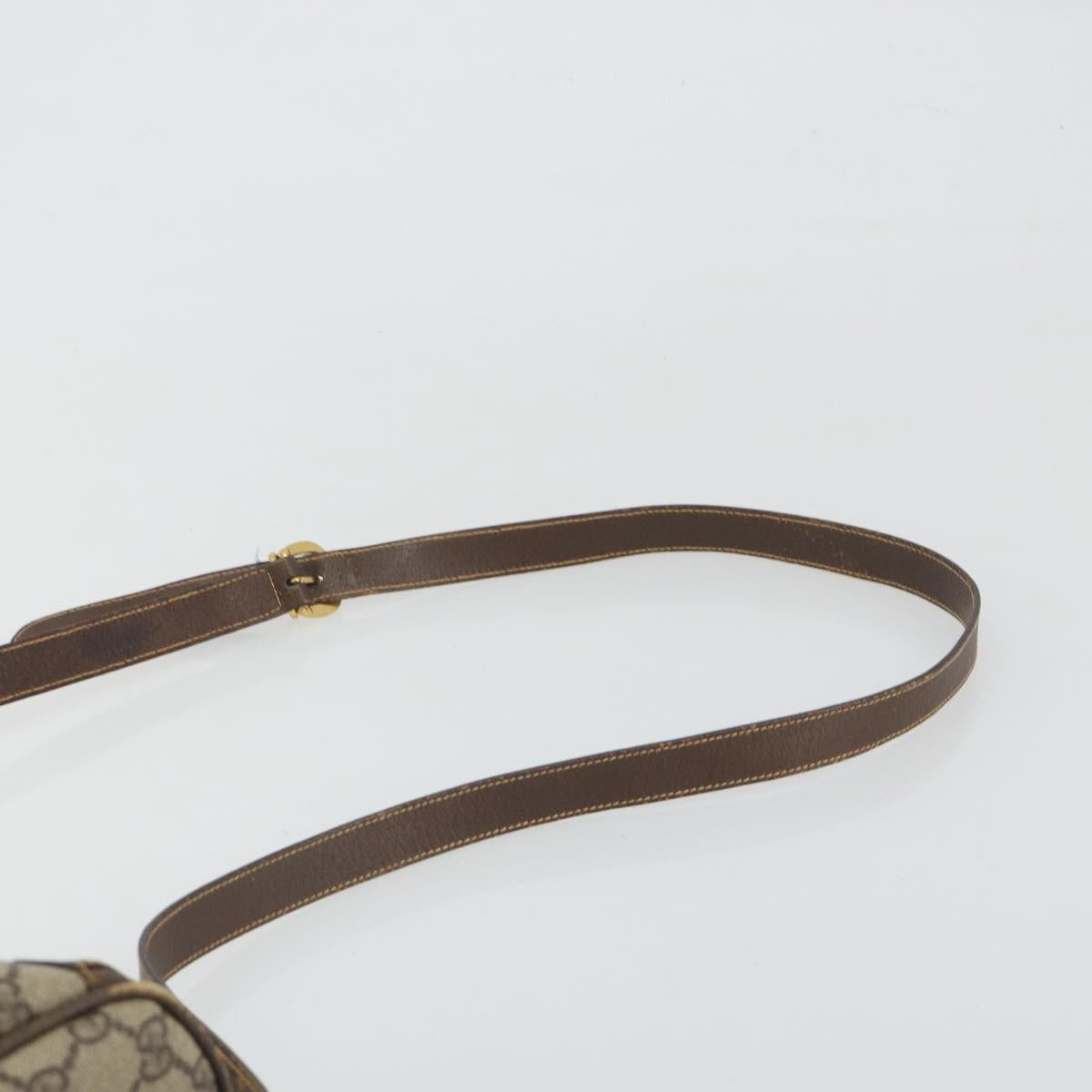 GUCCI GG Supreme Web Sherry Line Shoulder Bag PVC Beige 001 58 0918 Auth 195394