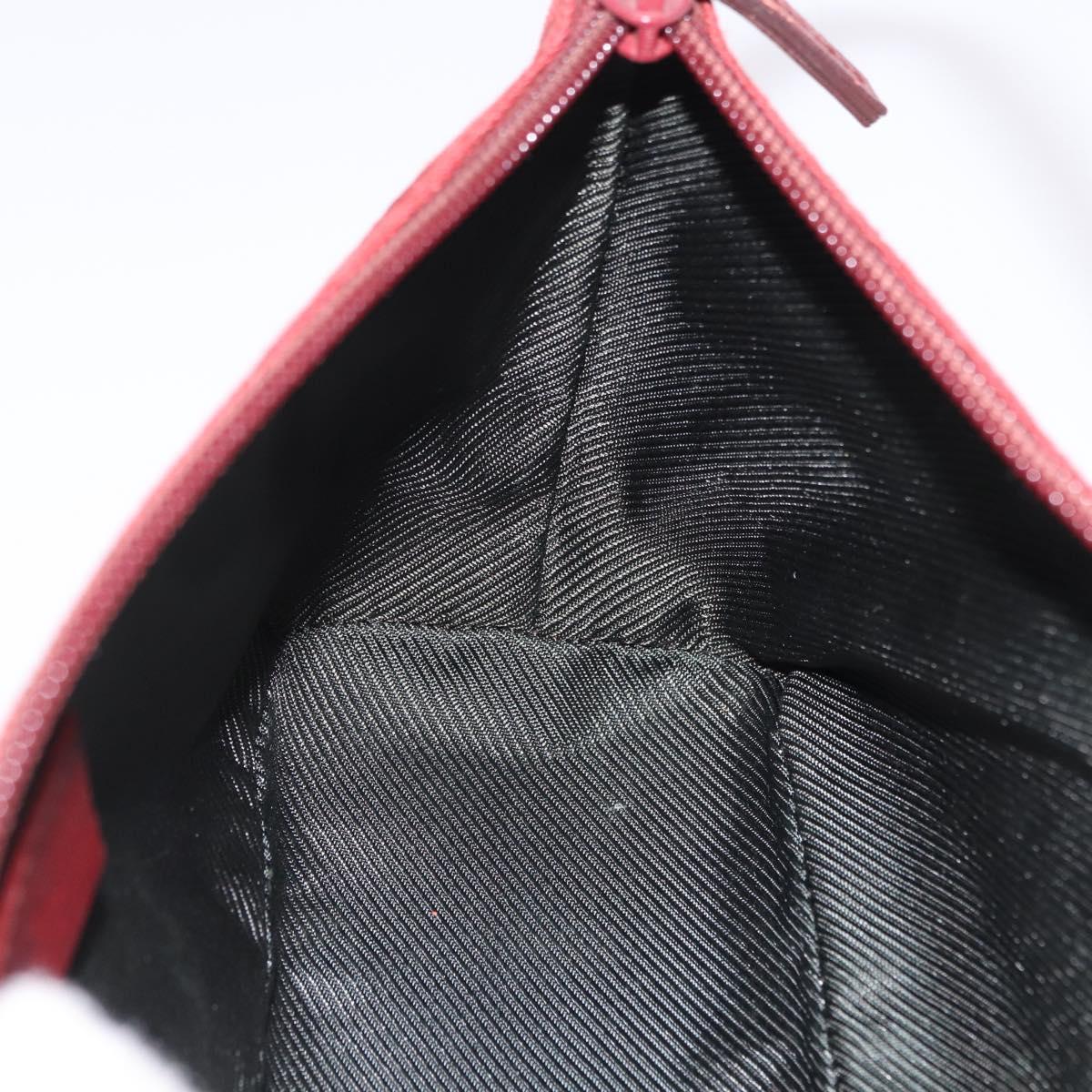 GUCCI GG Canvas Accessory Pouch Red Silver 07198 Auth 195395