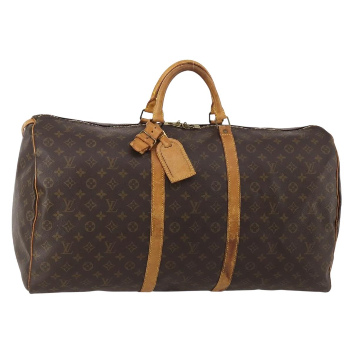 LOUIS VUITTON Monogram Keepall 60 Boston Bag M41422 LV Auth 195400