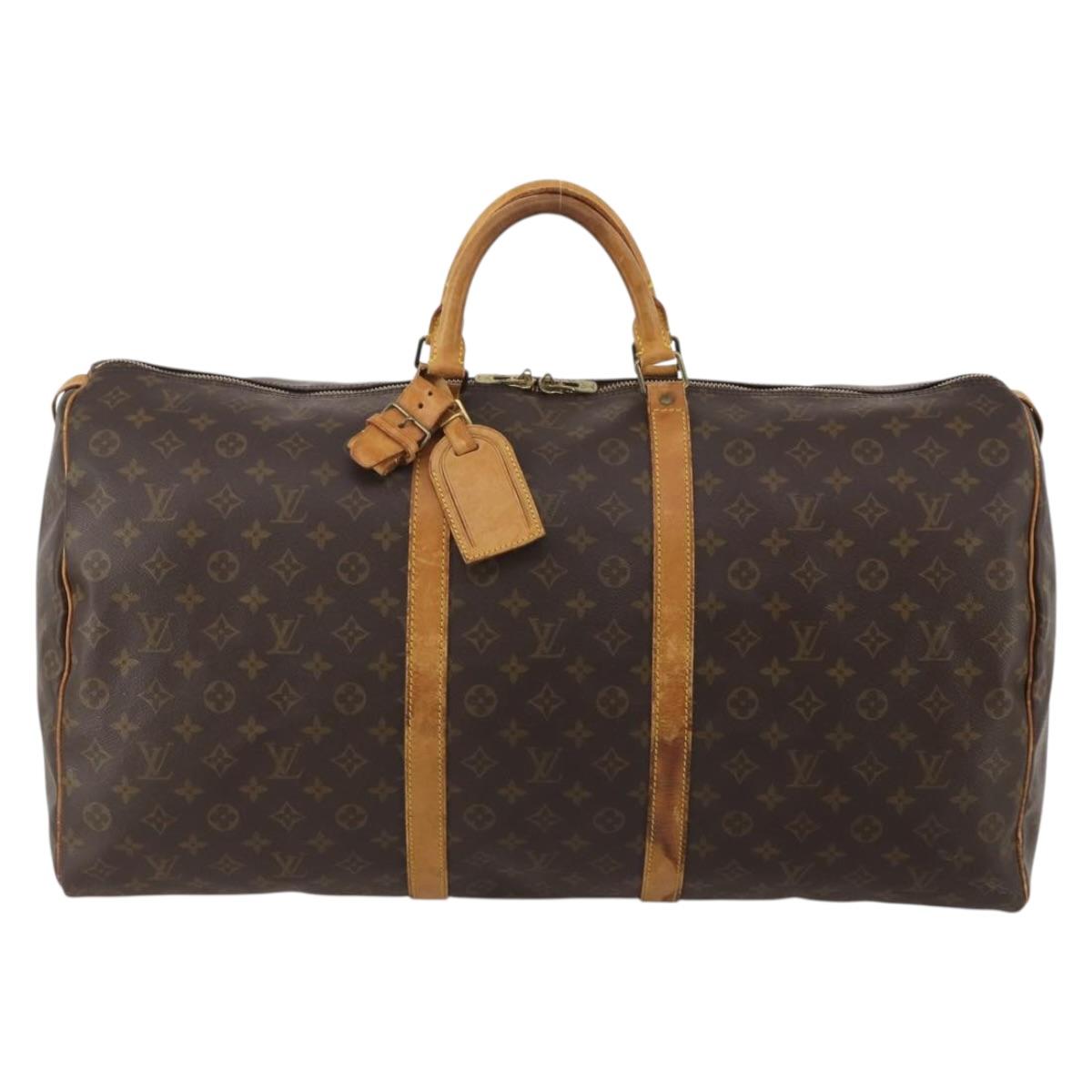 LOUIS VUITTON Monogram Keepall 60 Boston Bag M41422 LV Auth 195400