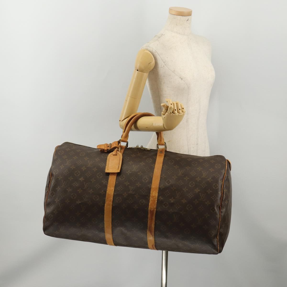 LOUIS VUITTON Monogram Keepall 60 Boston Bag M41422 LV Auth 195400