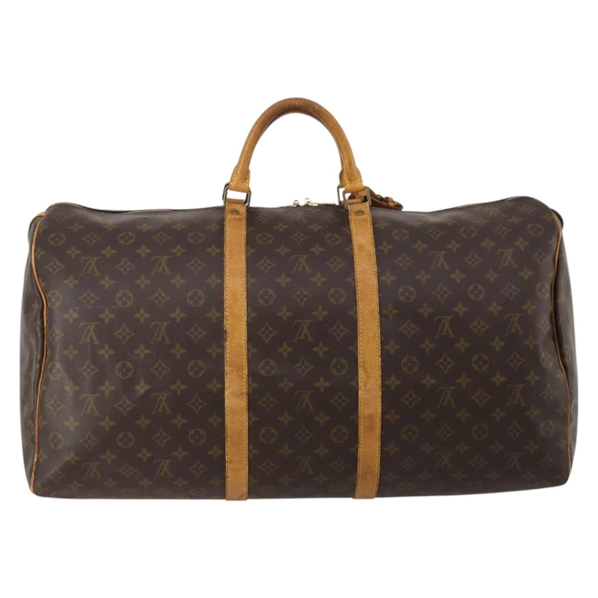 LOUIS VUITTON Monogram Keepall 60 Boston Bag M41422 LV Auth 195400