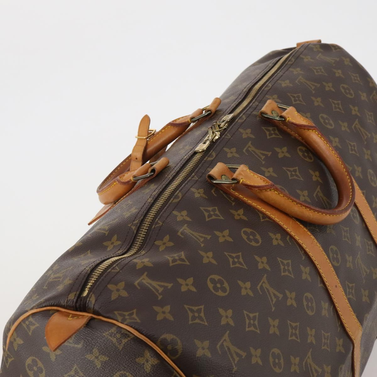 LOUIS VUITTON Monogram Keepall 55 Boston Bag M41424 LV Auth 195401