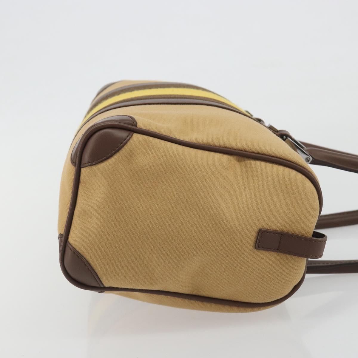 GUCCI Sherry Line Boston Bag Canvas Beige Silver 000 0851 Auth 195413A