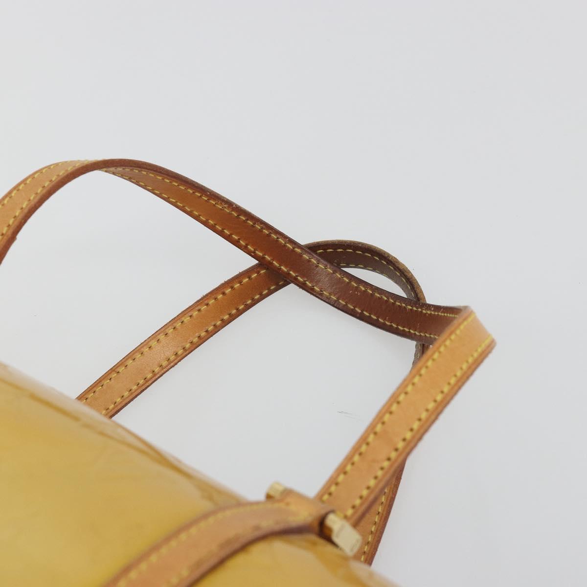 LOUIS VUITTON Monogram Vernis Bedford Hand Bag Beige M91006 LV Auth 195420
