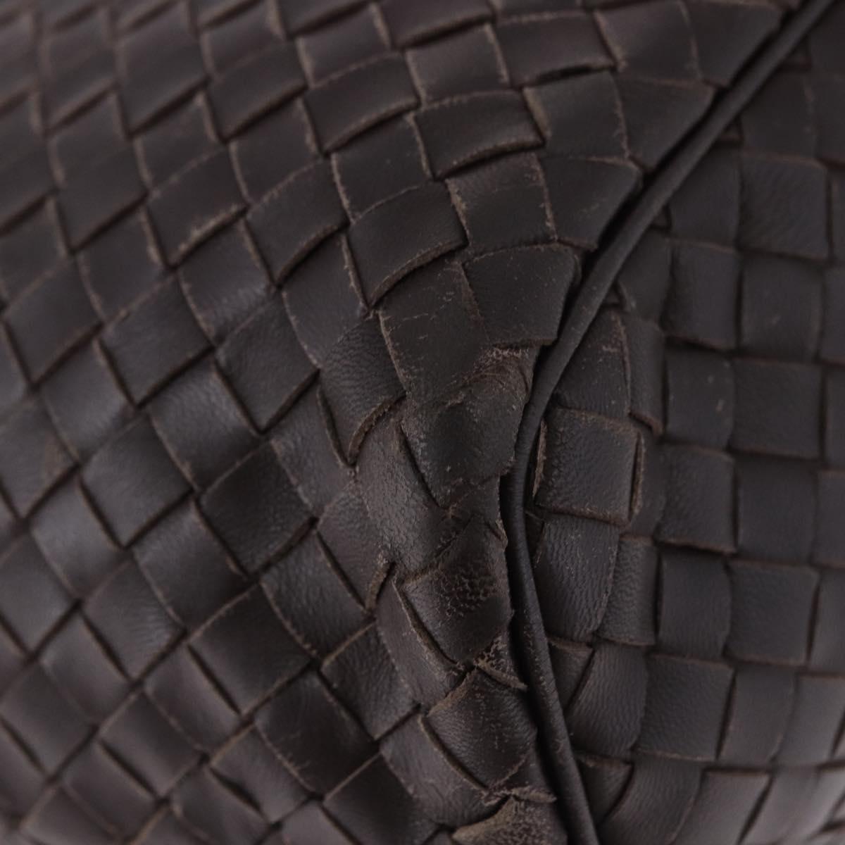 BOTTEGA VENETA INTRECCIATO Shoulder Bag Leather Brown Auth 195421A