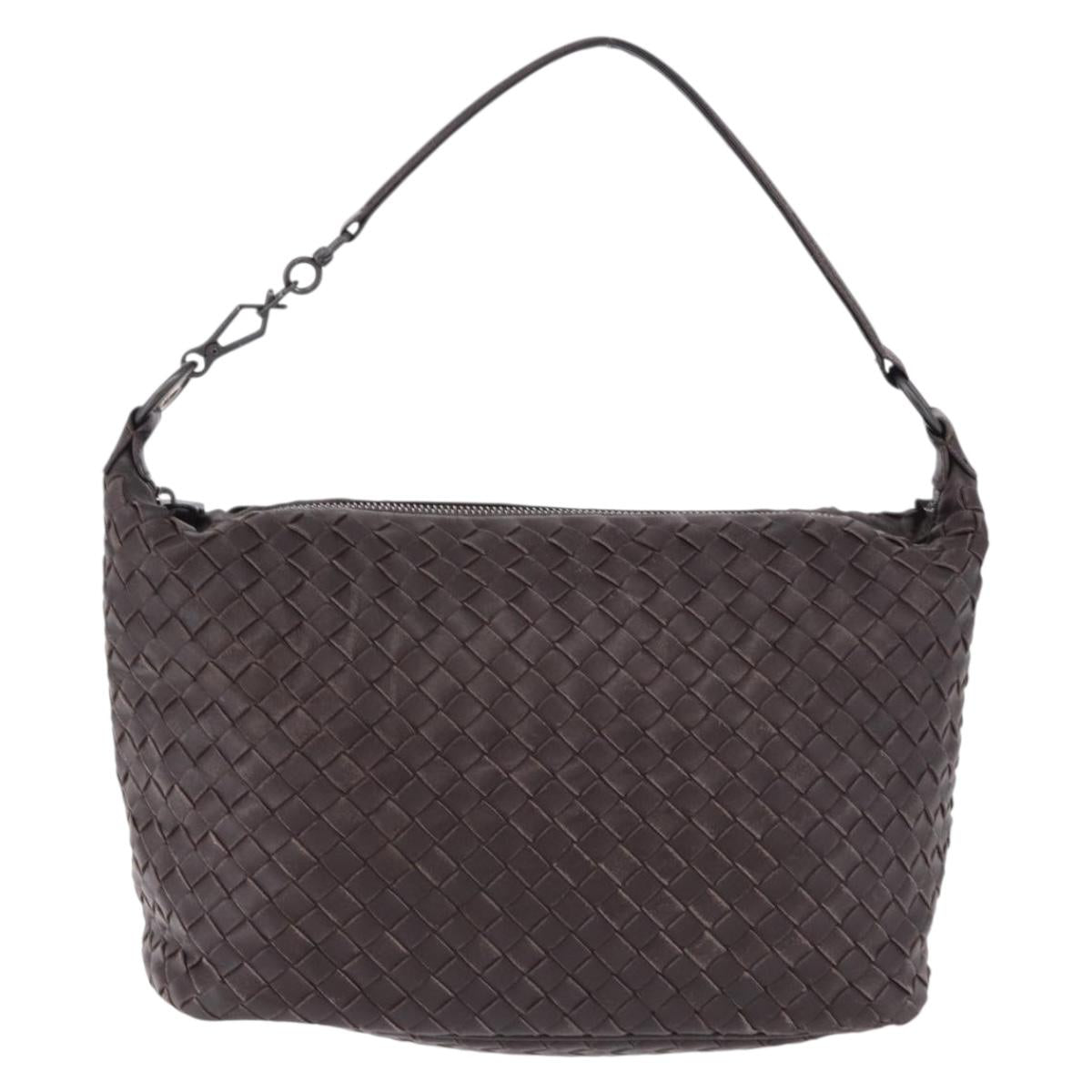 BOTTEGA VENETA INTRECCIATO Shoulder Bag Leather Brown Auth 195421A