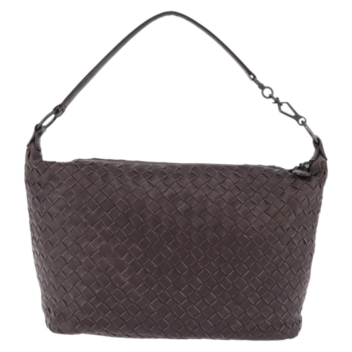 BOTTEGA VENETA INTRECCIATO Shoulder Bag Leather Brown Auth 195421A