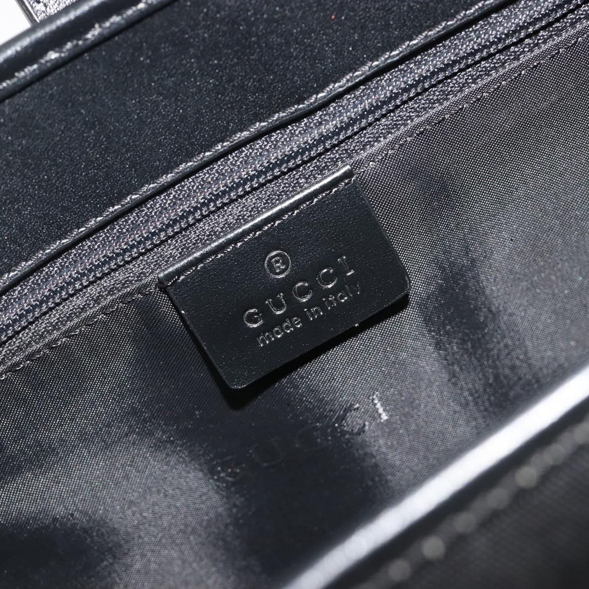 GUCCI Jackie Hand Bag Canvas Black Silver 002 1065 Auth 195423A