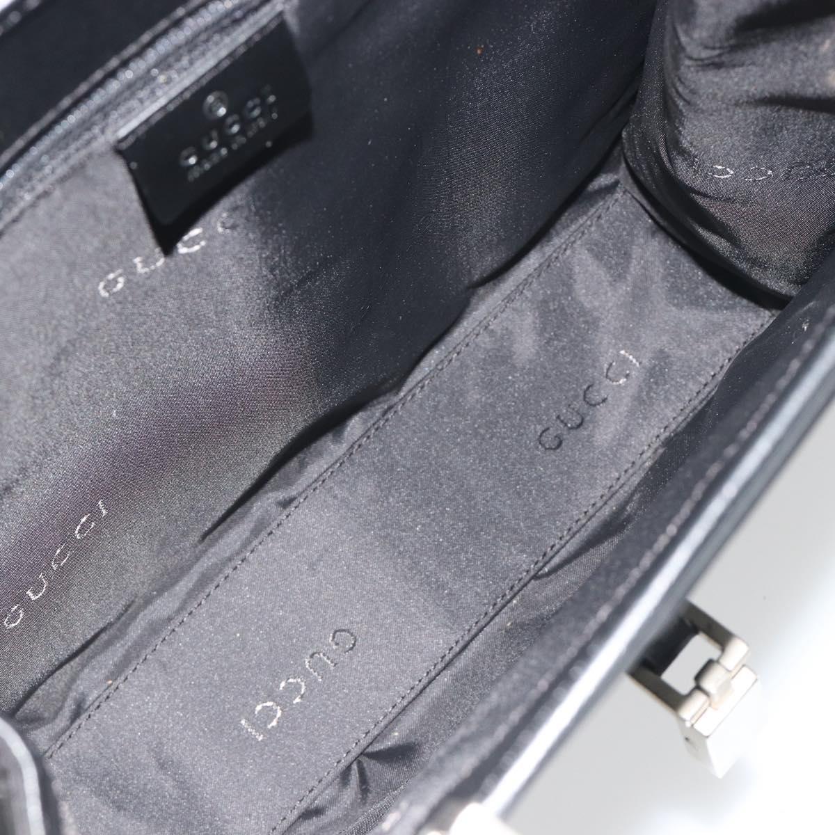 GUCCI Jackie Hand Bag Canvas Black Silver 002 1065 Auth 195423A