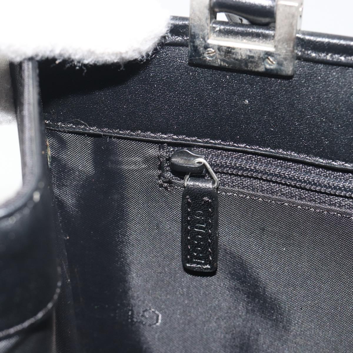 GUCCI Jackie Hand Bag Canvas Black Silver 002 1065 Auth 195423A