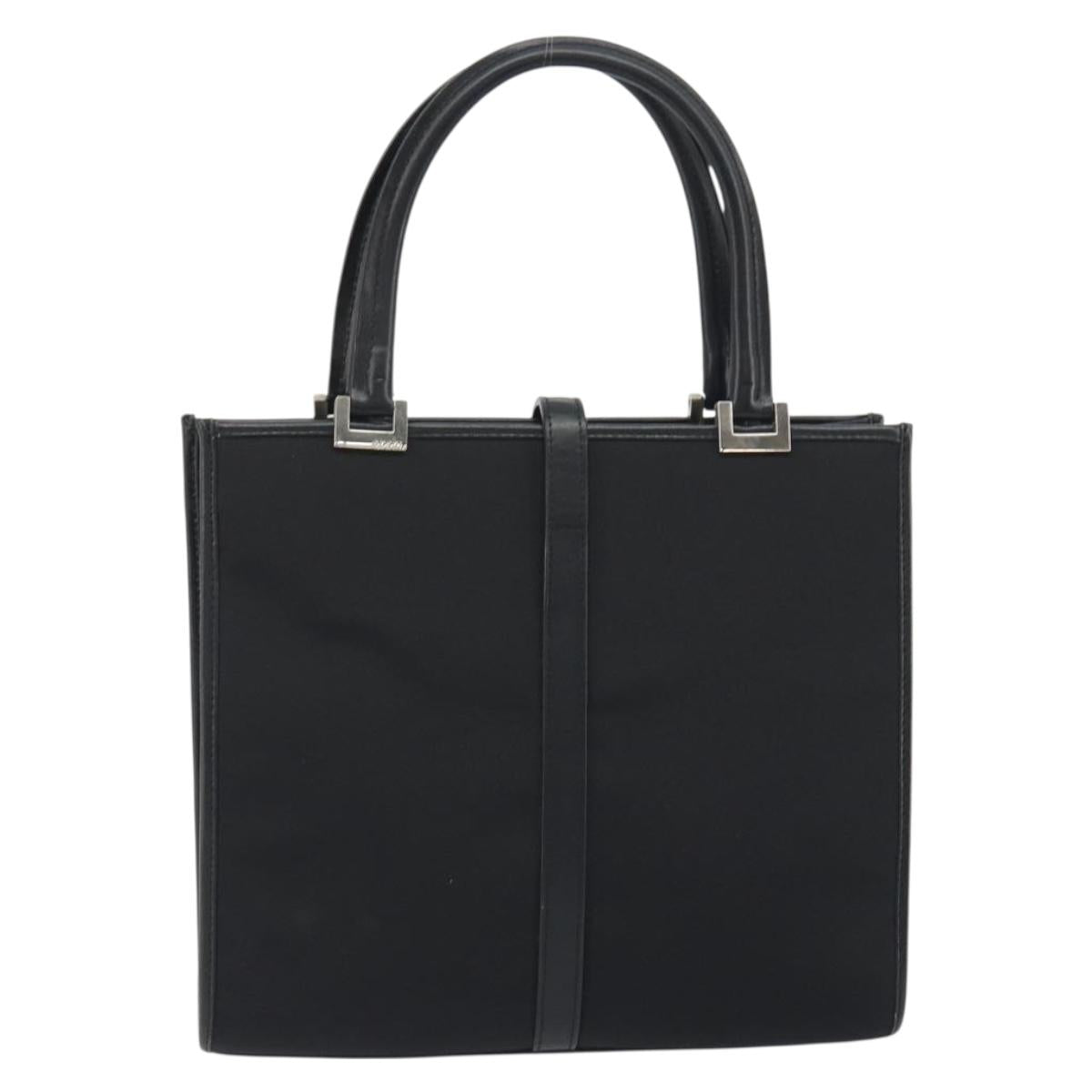 GUCCI Jackie Hand Bag Canvas Black Silver 002 1065 Auth 195423A