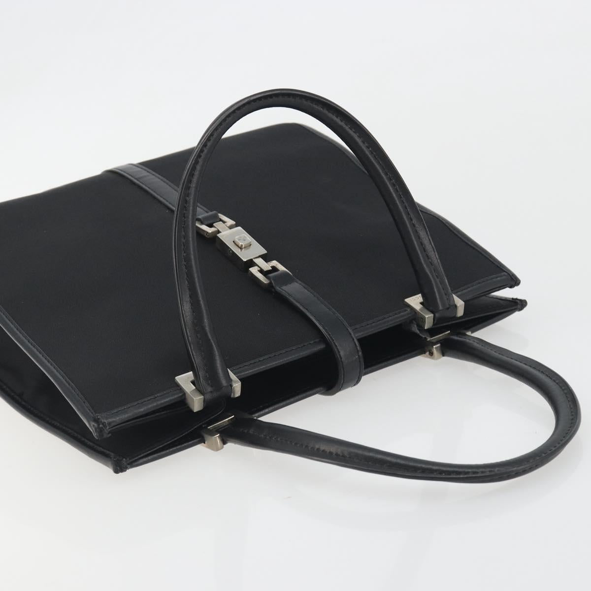 GUCCI Jackie Hand Bag Canvas Black Silver 002 1065 Auth 195423A