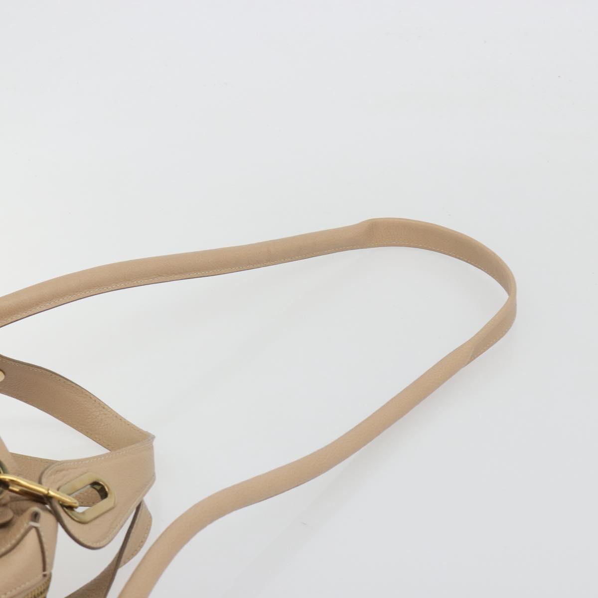 Chloe Paraty Hand Bag Leather 2way Beige Gold Tone Auth 195425A