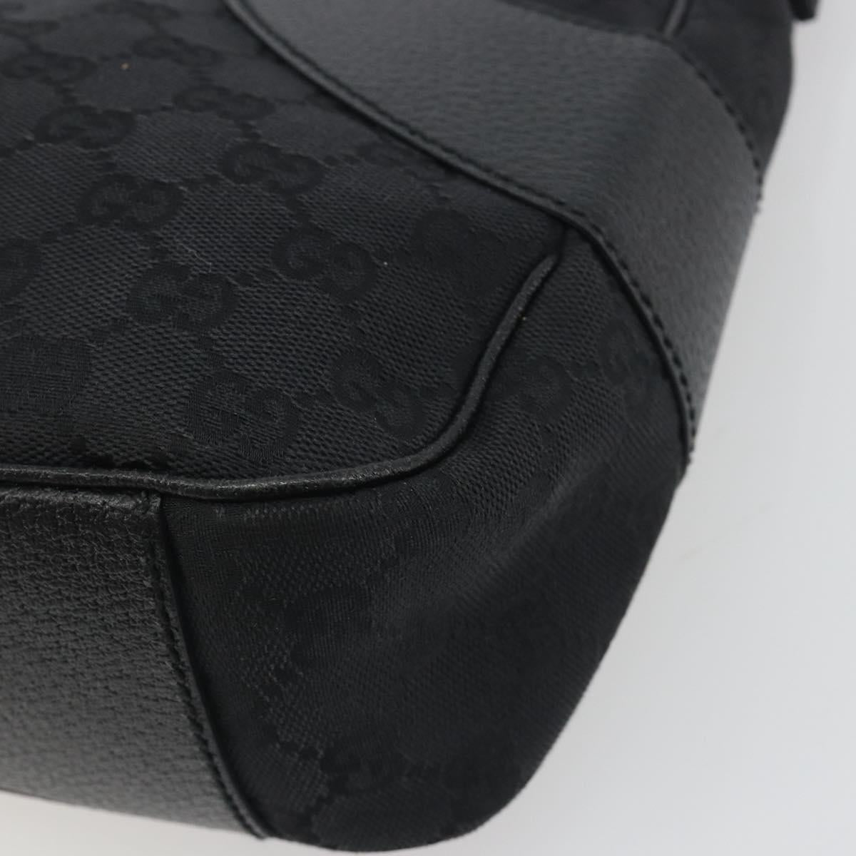 GUCCI GG Canvas Shoulder Bag Black Silver 113012 Auth 195436V