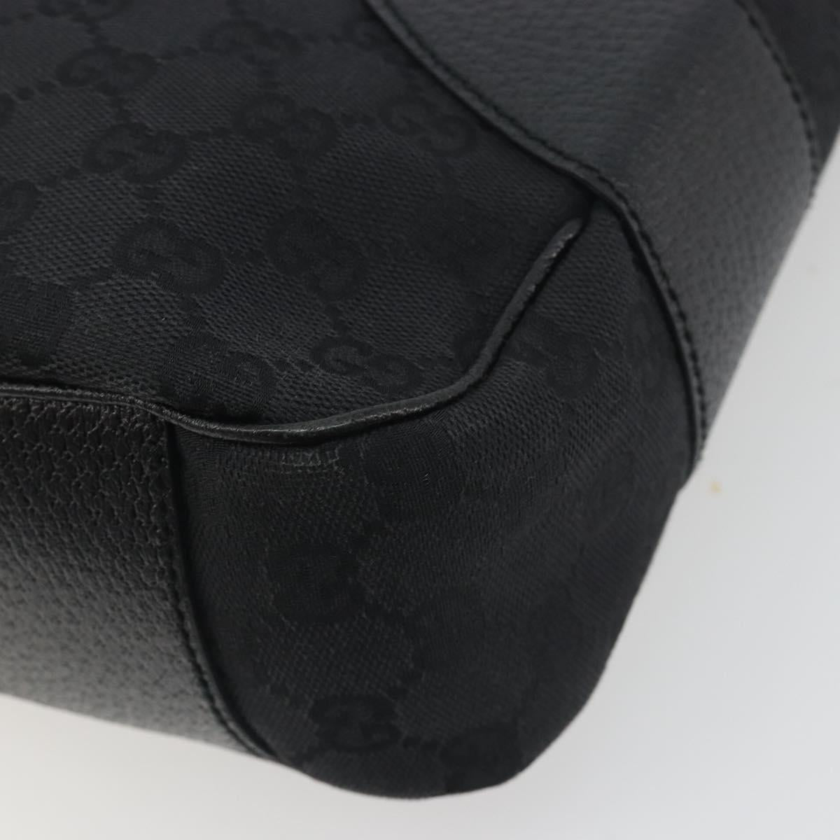 GUCCI GG Canvas Shoulder Bag Black Silver 113012 Auth 195436V