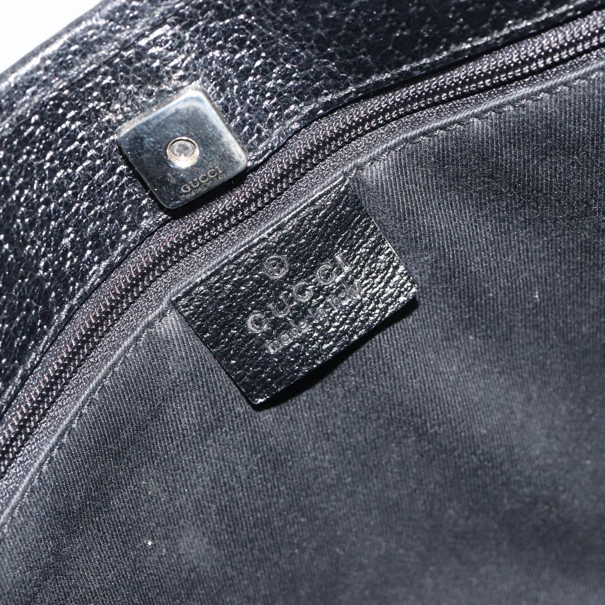 GUCCI GG Canvas Shoulder Bag Black Silver 113012 Auth 195436V