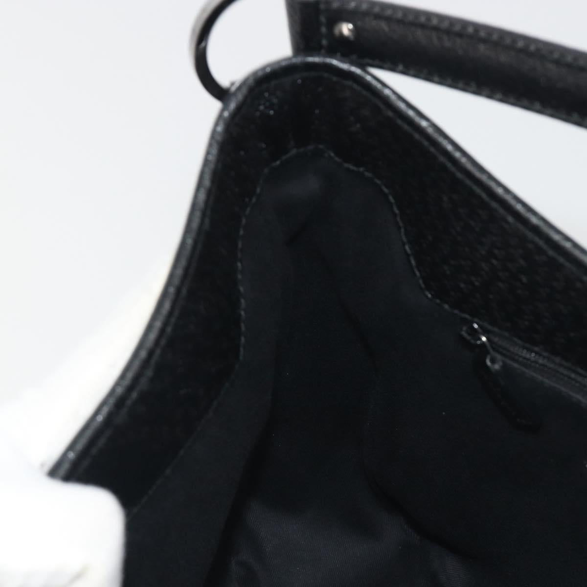 GUCCI GG Canvas Shoulder Bag Black Silver 113012 Auth 195436V