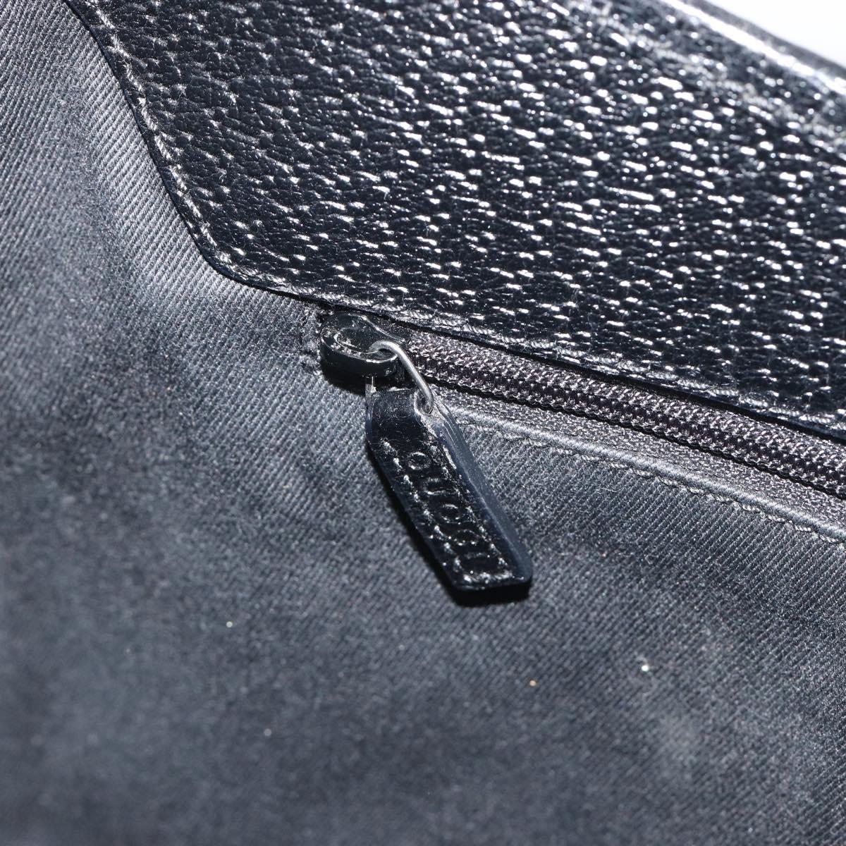 GUCCI GG Canvas Shoulder Bag Black Silver 113012 Auth 195436V