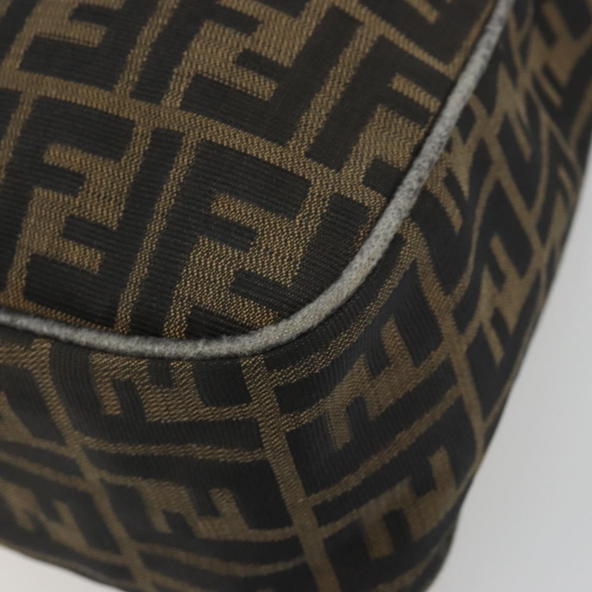 FENDI Zucca Canvas Mamma Baguette Shoulder Bag Brown Gold Tone Auth 195437