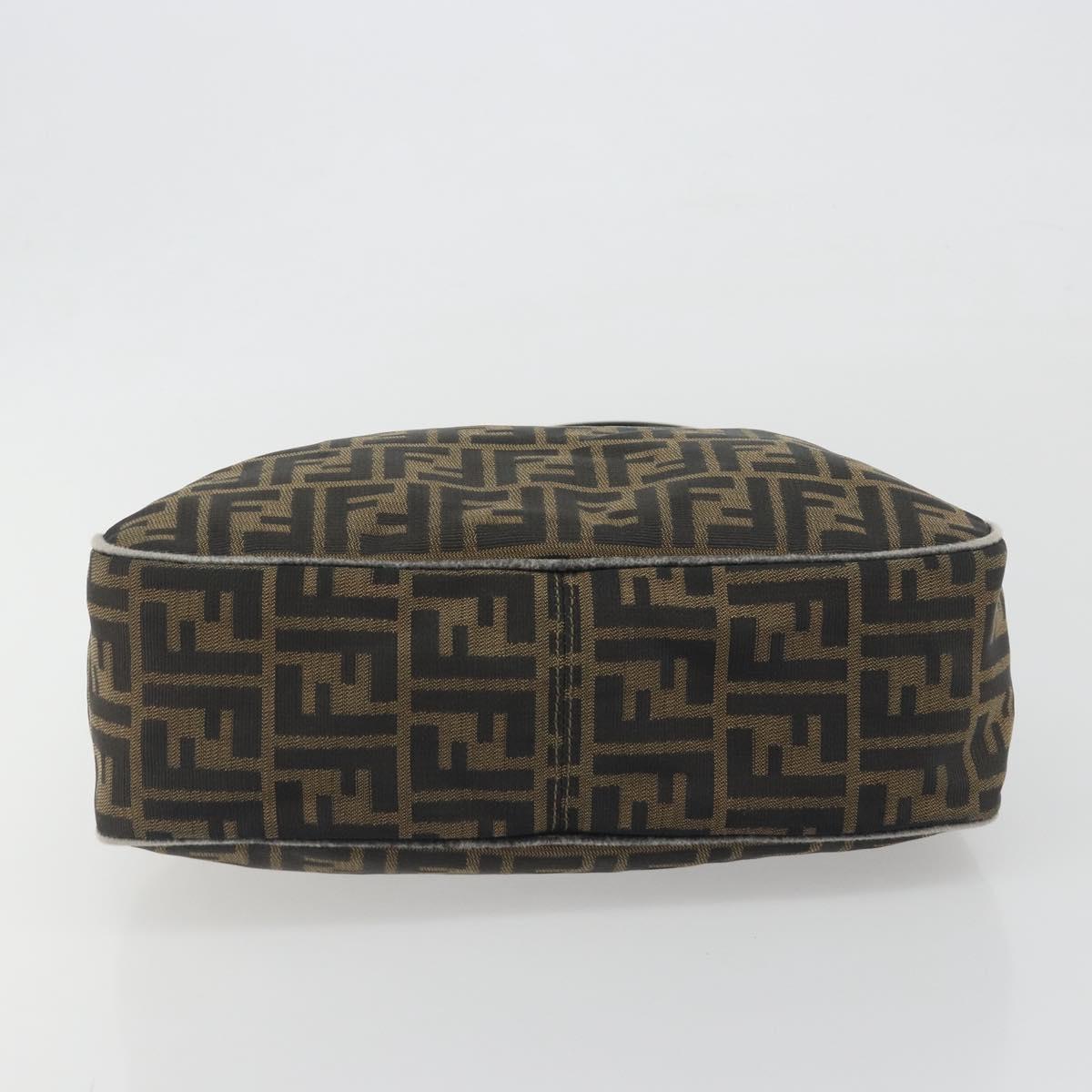 FENDI Zucca Canvas Mamma Baguette Shoulder Bag Brown Gold Tone Auth 195437