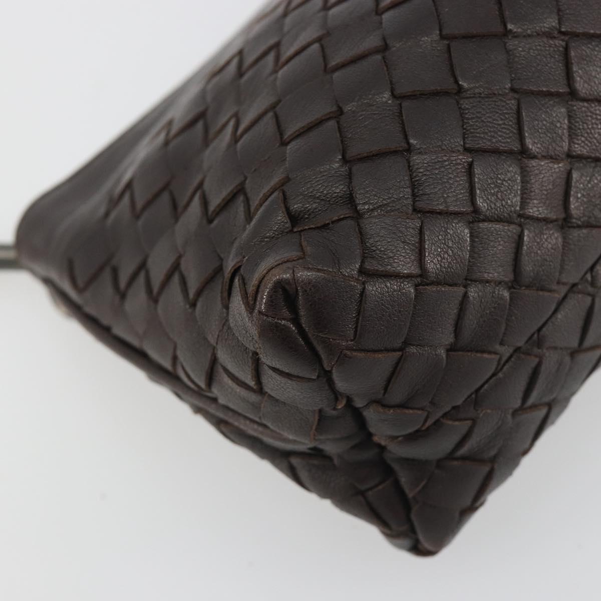 BOTTEGA VENETA INTRECCIATO Accessory Pouch Leather Brown Auth 195438V