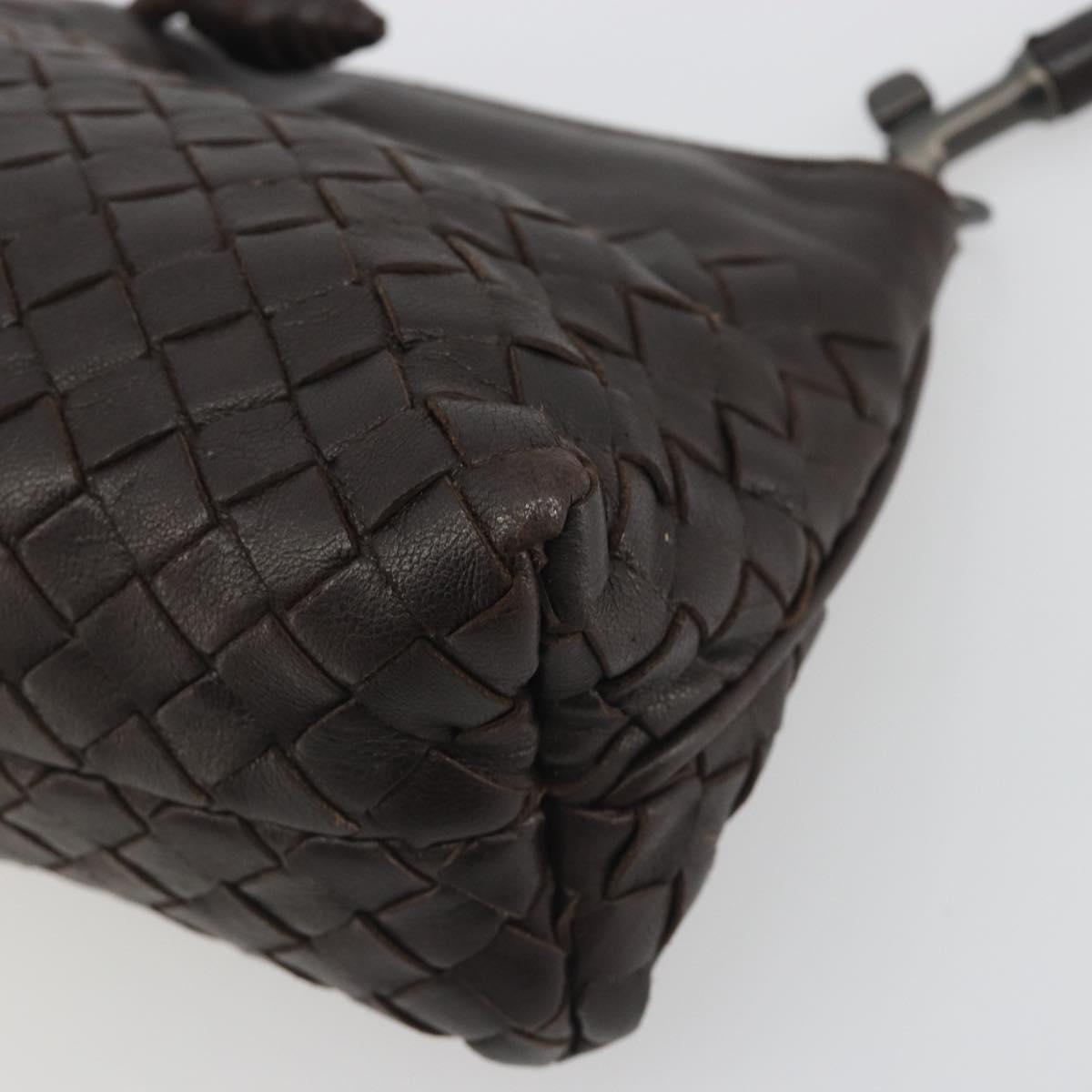 BOTTEGA VENETA INTRECCIATO Accessory Pouch Leather Brown Auth 195438V