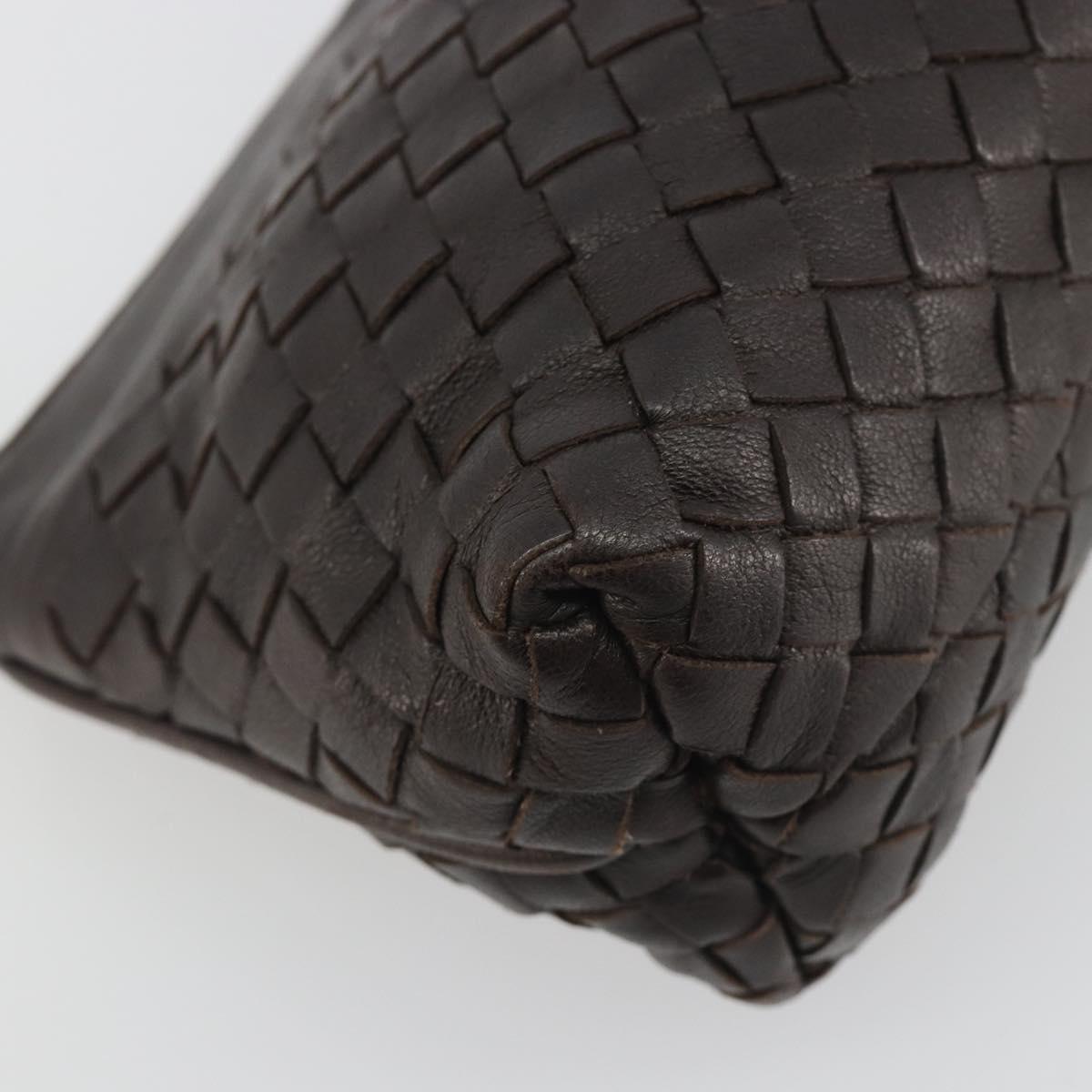 BOTTEGA VENETA INTRECCIATO Accessory Pouch Leather Brown Auth 195438V