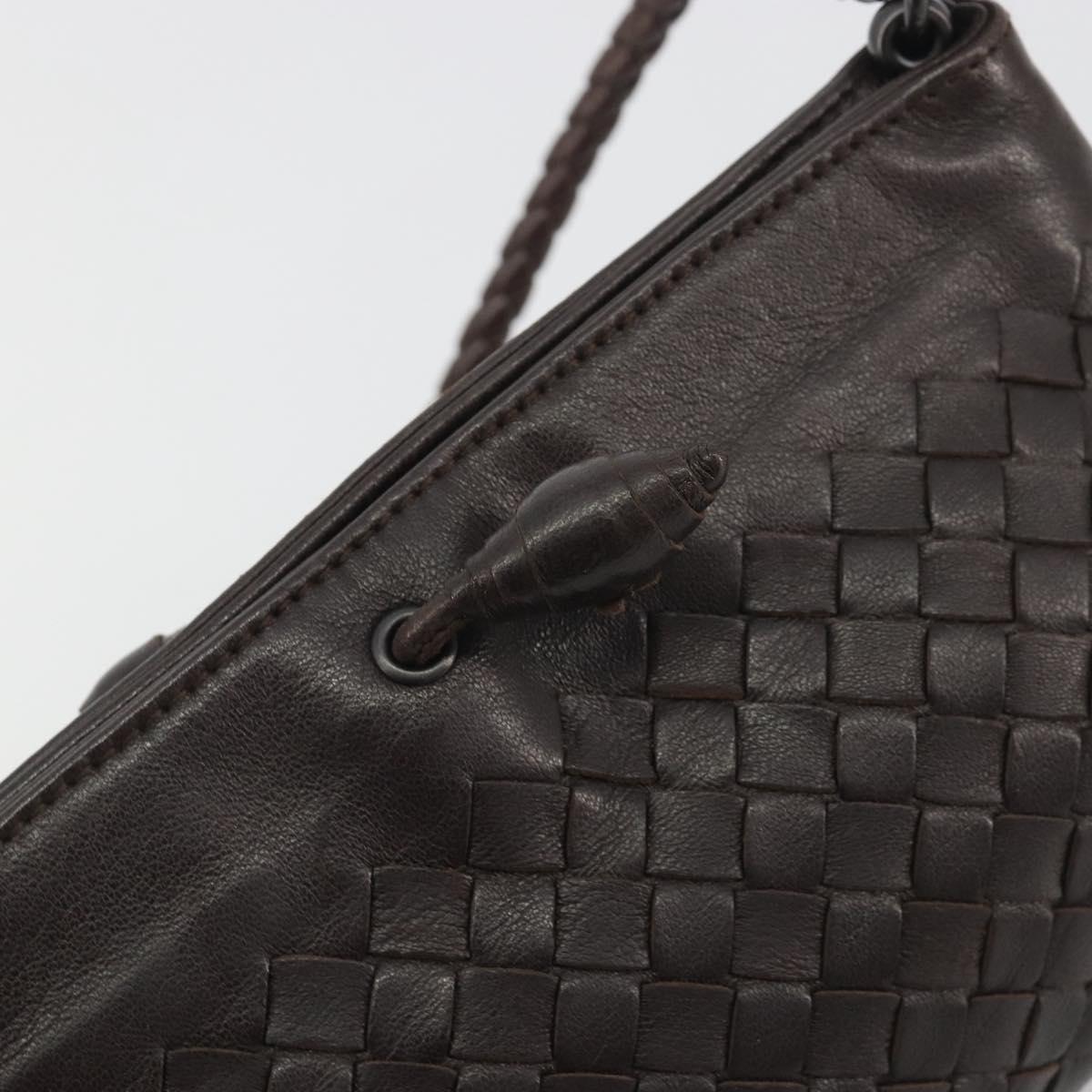 BOTTEGA VENETA INTRECCIATO Accessory Pouch Leather Brown Auth 195438V