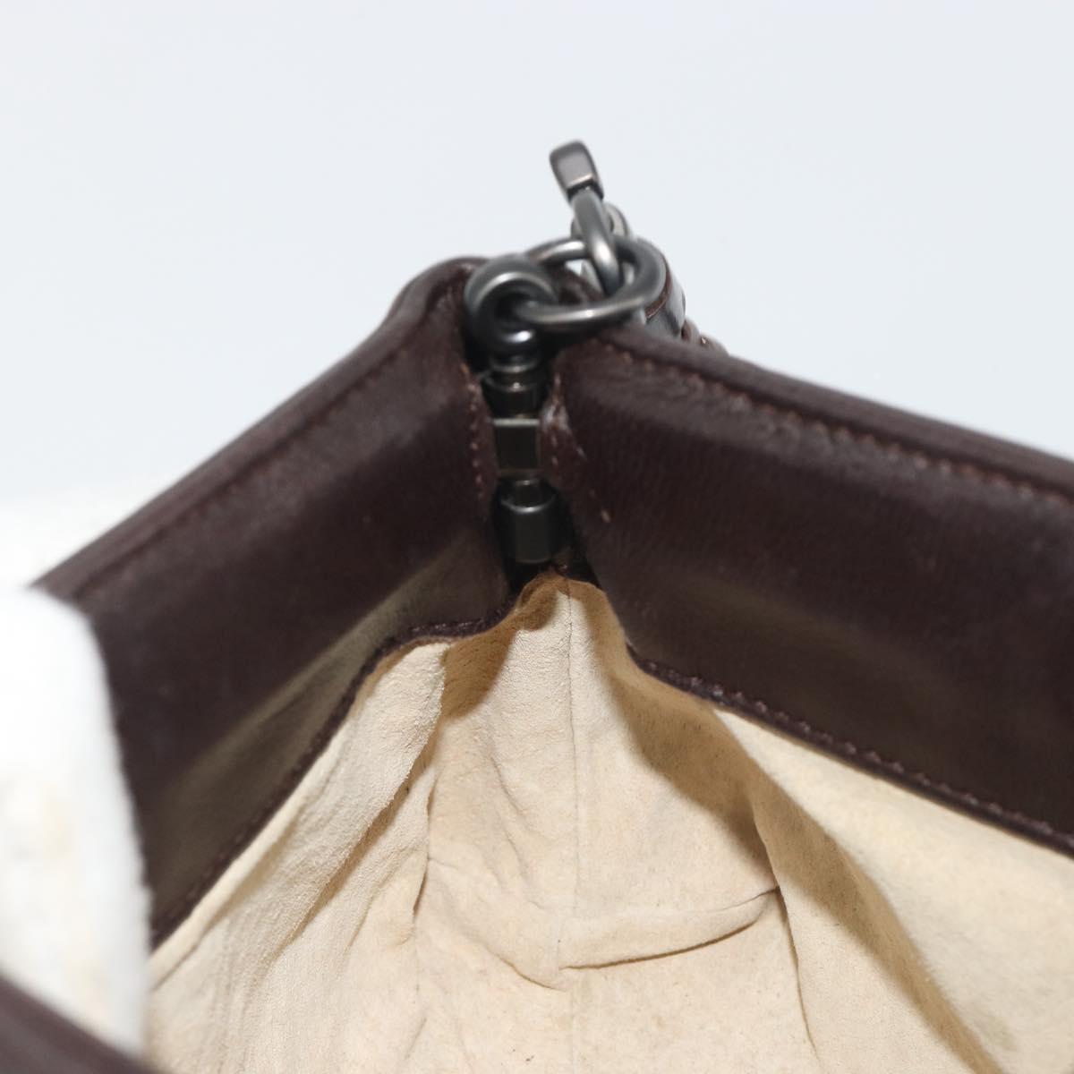 BOTTEGA VENETA INTRECCIATO Accessory Pouch Leather Brown Auth 195438V