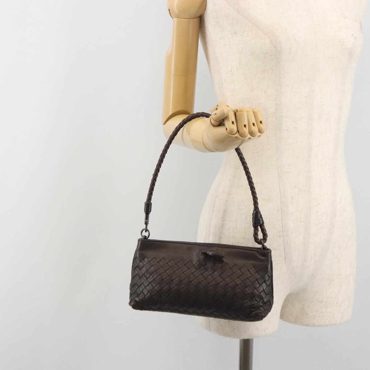 BOTTEGA VENETA INTRECCIATO Accessory Pouch Leather Brown Auth 195438V