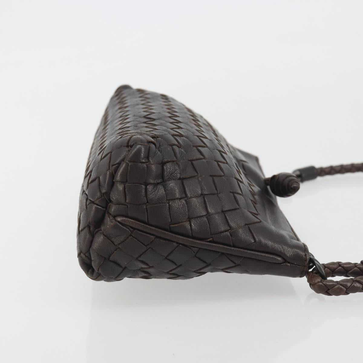 BOTTEGA VENETA INTRECCIATO Accessory Pouch Leather Brown Auth 195438V
