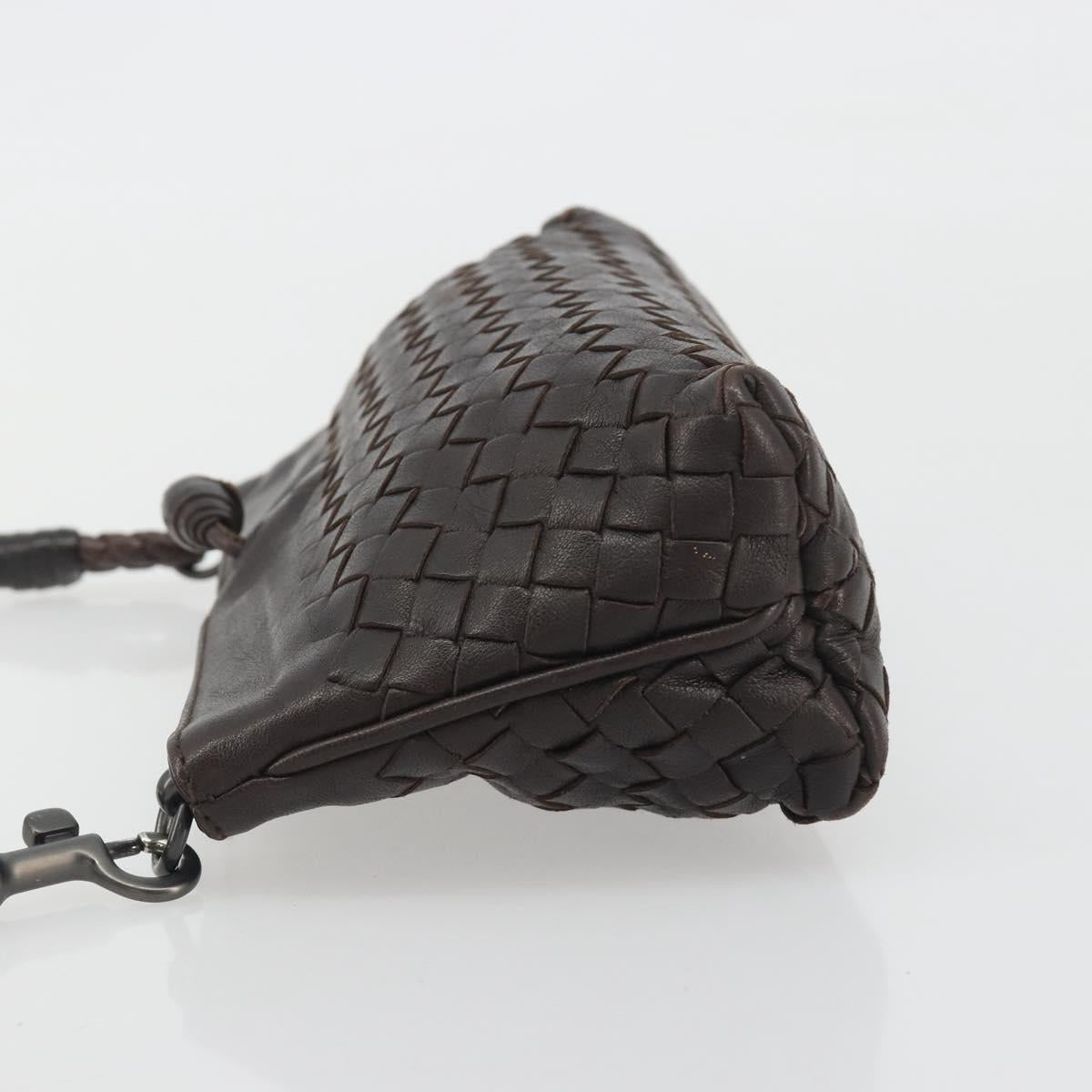 BOTTEGA VENETA INTRECCIATO Accessory Pouch Leather Brown Auth 195438V