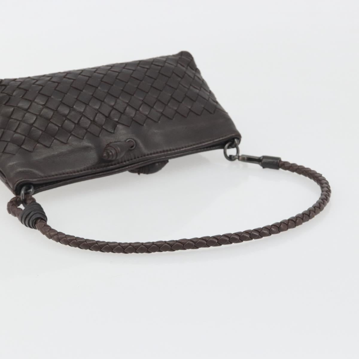 BOTTEGA VENETA INTRECCIATO Accessory Pouch Leather Brown Auth 195438V